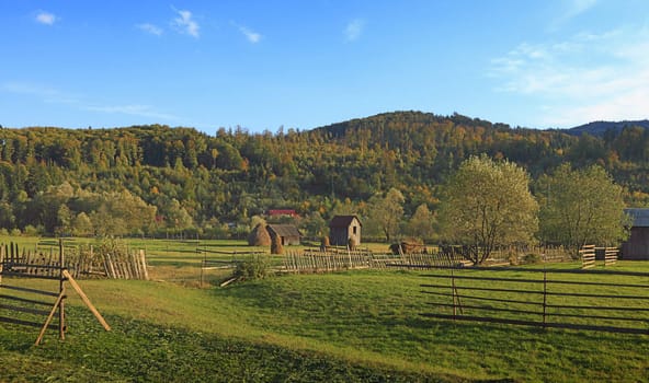 Landscape in a rural area from Bucovina in Romania.