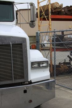 Close up of an old construction truck.