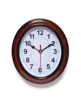 Closeup of nice modern clock isolated on white background with clipping path