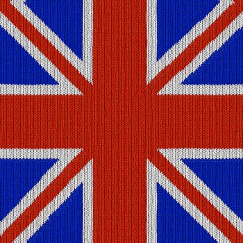 seamless texture of brittish national flag in knitted texture