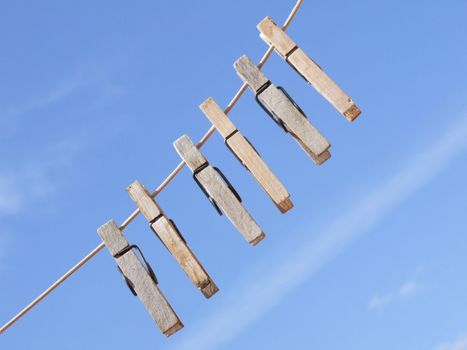 Cloth Peg's with Blue Sky Background