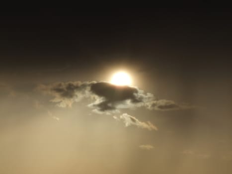Heavy Cloud Cover with Sun Background