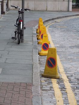 Peddle Bike Yellow Street Cones Shot