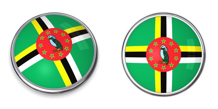 button style banner in 3D of Dominica