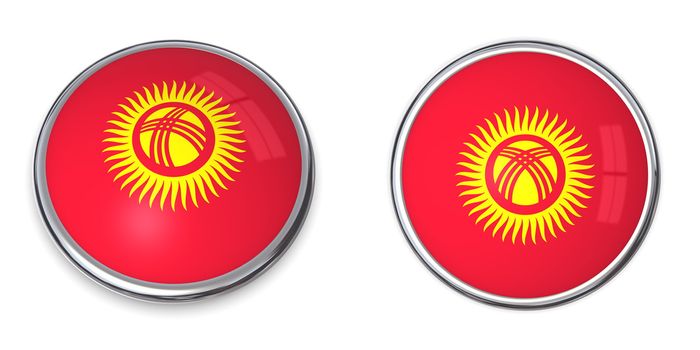 button style banner in 3D of Kyrgyzstan