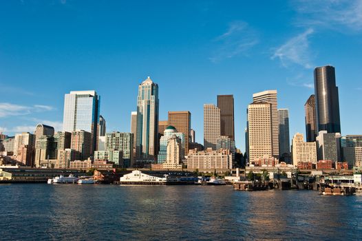 Elliot bay and downtown seattle, usa