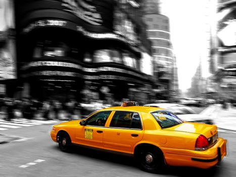 Taxi at times square in New York City