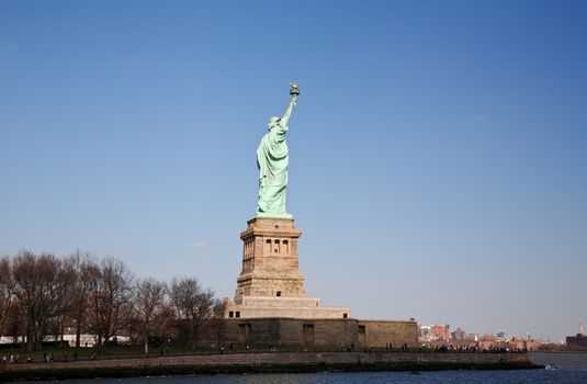 The Statue of Liberty in New York Harbor