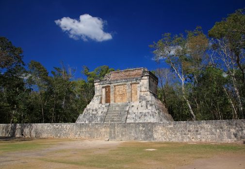 The stadium near chichen itza temple in Mexico