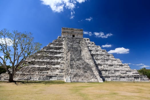 The temples of chichen itza temple in Mexico, one of the new 7 wonders of the world