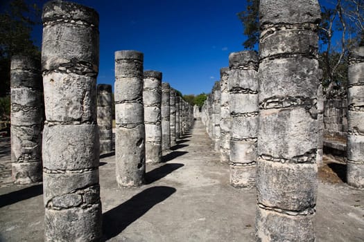 The temples of chichen itza temple in Mexico