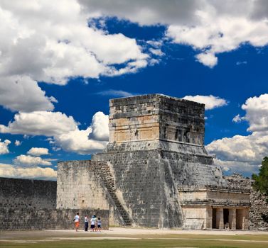 The stadium near chichen itza temple in Mexico