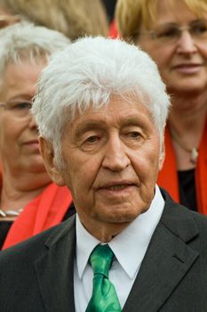 ROSSDORF, GERMANY – APRIL 30: Gotthilf Fischer sings on the occasion of a wedding on April 30, 2011 in Rossdorf, Germany