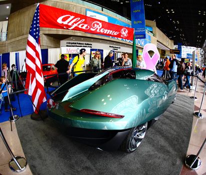 New York City, April 10, 2009: The exotic and luxury car is attracted many visiters at the NY International Auto Show 2009. 