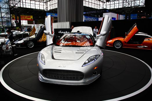 New York City, April 10, 2009: The exotic and luxury car is attracted many visiters at the NY International Auto Show 2009. 