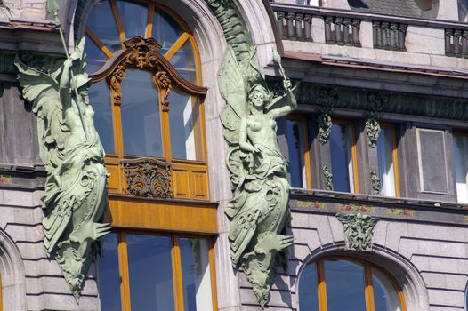 Fragment of a facade in Saint-Petersburg. 