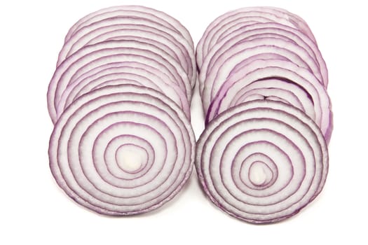 Picture of two sliced onion lines