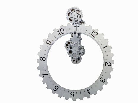gear clock isolated on white background
