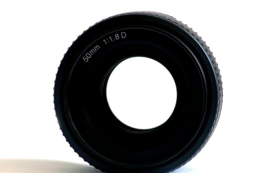 Black lens isolated on the white background