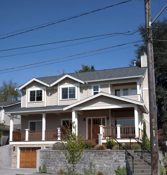 new construnction residentual house on a street