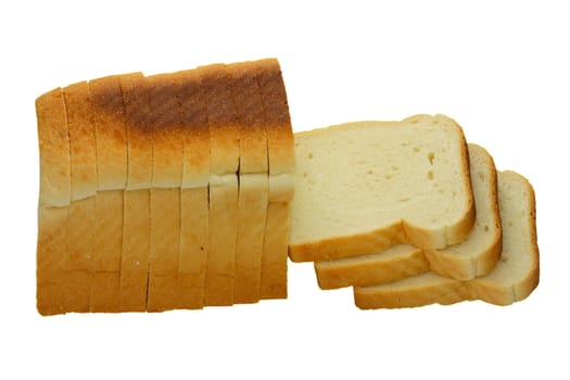 loaves of bread isolated over white background.


