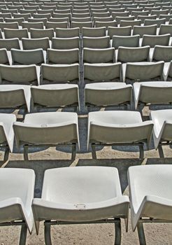 stadium bleachers awaiting fans