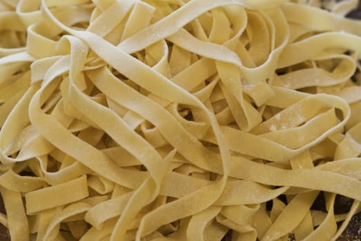 Fresh Pasta lightly dusted with flour and ready to cook.