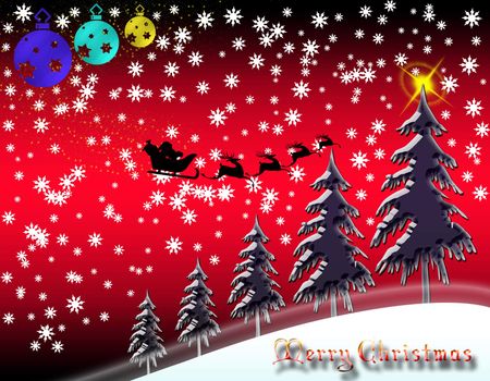 Illustration of Christmas for graphics or background
