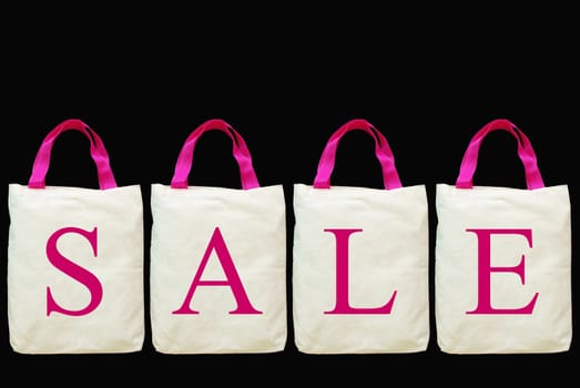 Fabric shopping bag with sale letter