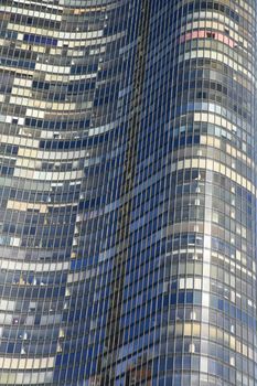 The high-rise buildings in the downtown Chicago