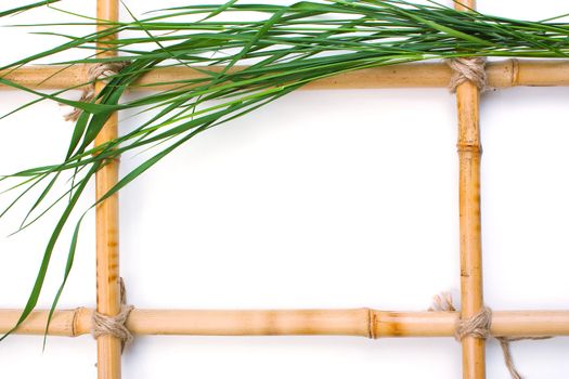 Frame for pictures from bamboo and leaves