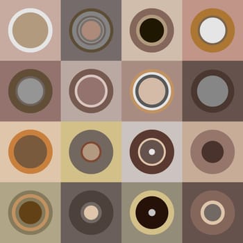 Retro style brown circles design