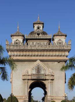 Victory Monument (Patuxai) in the capital of Vientiane, Laos