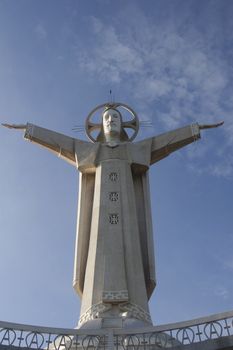 The famous statue of Jesus Christ on a hill in Vung Tau peninsula, Vietnam.