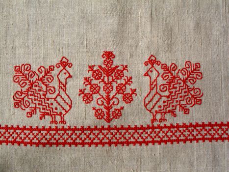 Background. Russian folk embroidery