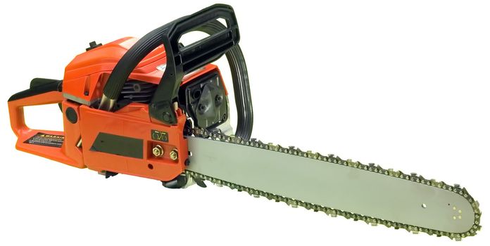 a tree cutting Chainsaw Isolated in white