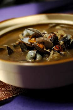 A delicious Clam Soup Chowder dinner