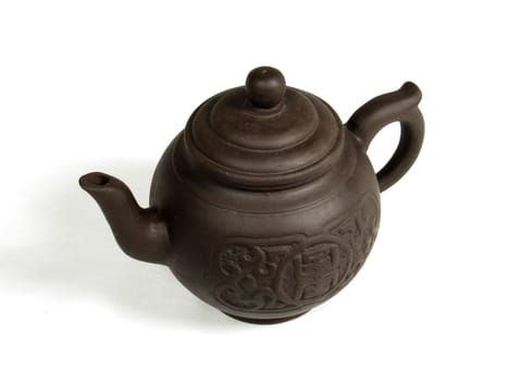 Teapot chinese style on white backgrownd