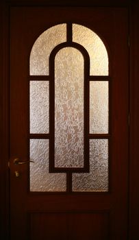 Home door with matt glass