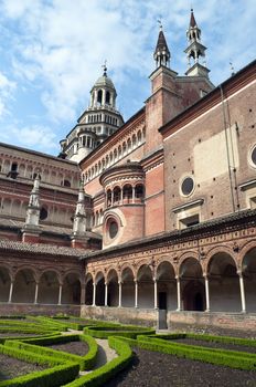 Italian Monastery inner garden Certosa di Pavia