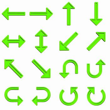 illustration 3d green arrows for Web graphics