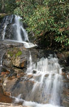 Laurel Falls in the Great Smoky Mountains National Park in spring 