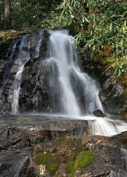 Laurel Falls in the Great Smoky Mountains National Park in spring 