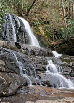Laurel Falls in the Great Smoky Mountains National Park in spring 