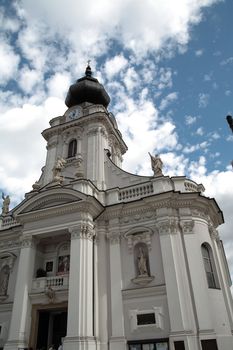 Close-up of Basilica in Wadowice. In Wadowice was born Pope John Paul II.