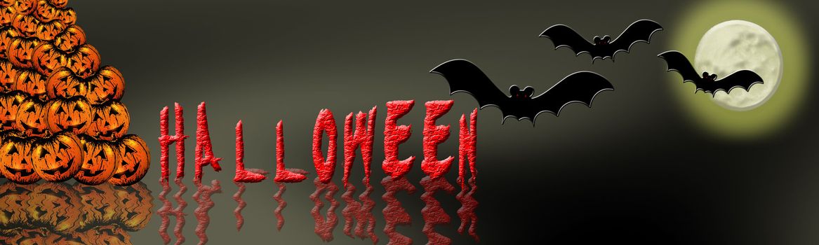 Illustration of Halloween for web banners or graphics

