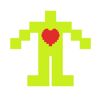 Basic illustration of a person with a love heart