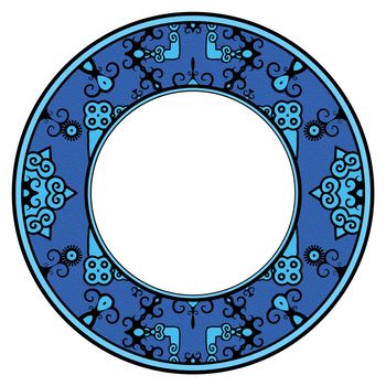 Isolated blue ornate frame