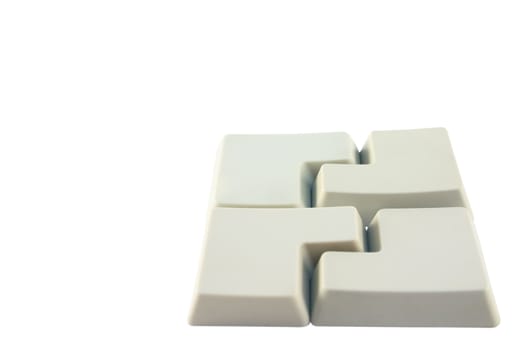 Four empty keys Enter removed on a white background