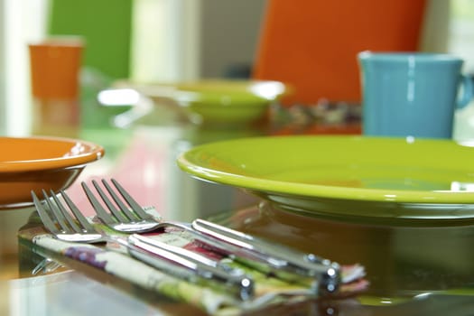 Closeup of Table Place Setting for Lunch or Dinner Celebration Party